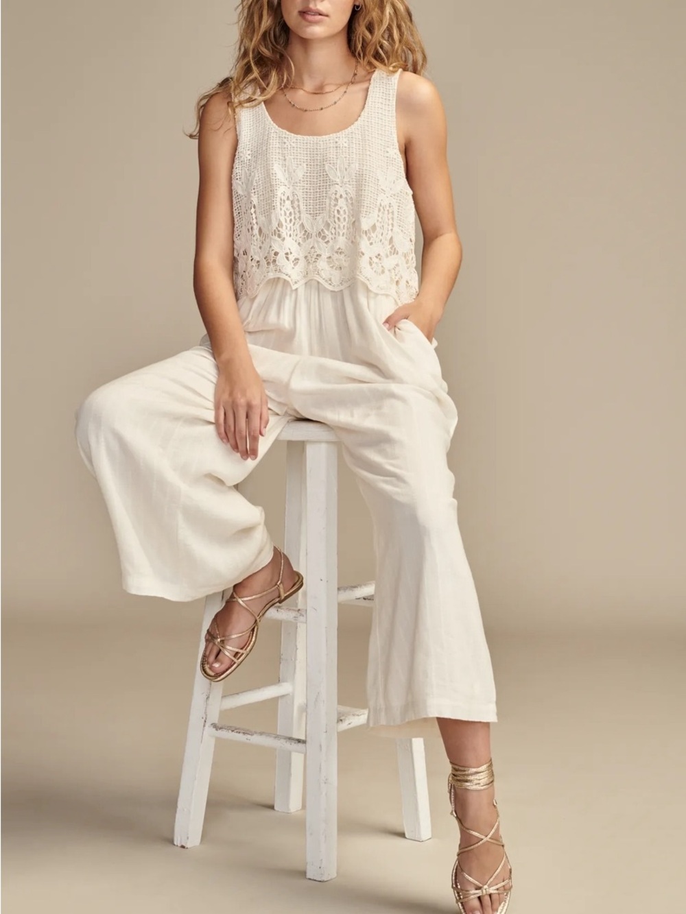 LUCKY BRAND Lace Jumpsuit Size Small